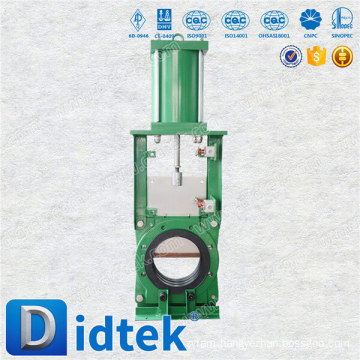 DIDTEK Pneumatic Cylinder Resilient Seated Slurry Knife Gate Valve